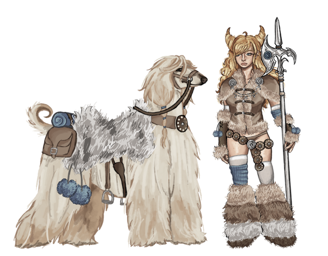 Frostbound Pair: A Rider and Her Shaggy Mount