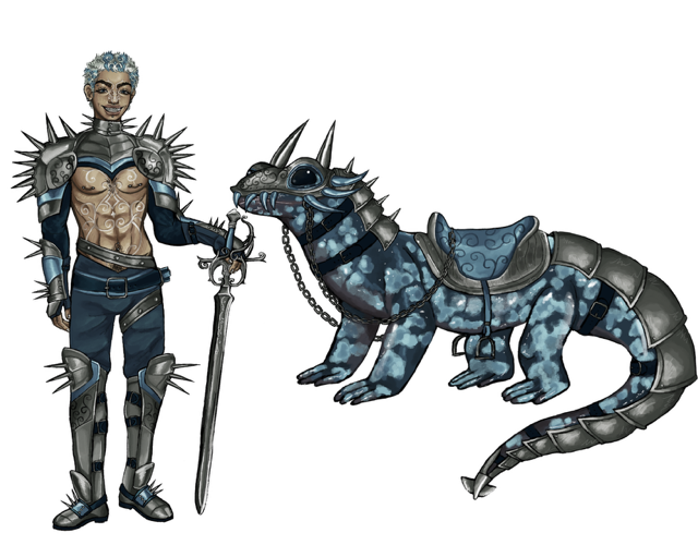 Leashed Thunder: The Spiked Knight and His Basilisk