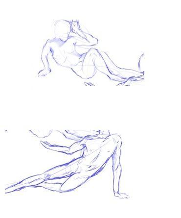Two Minutes a Pose: Gesture Studies in Blue